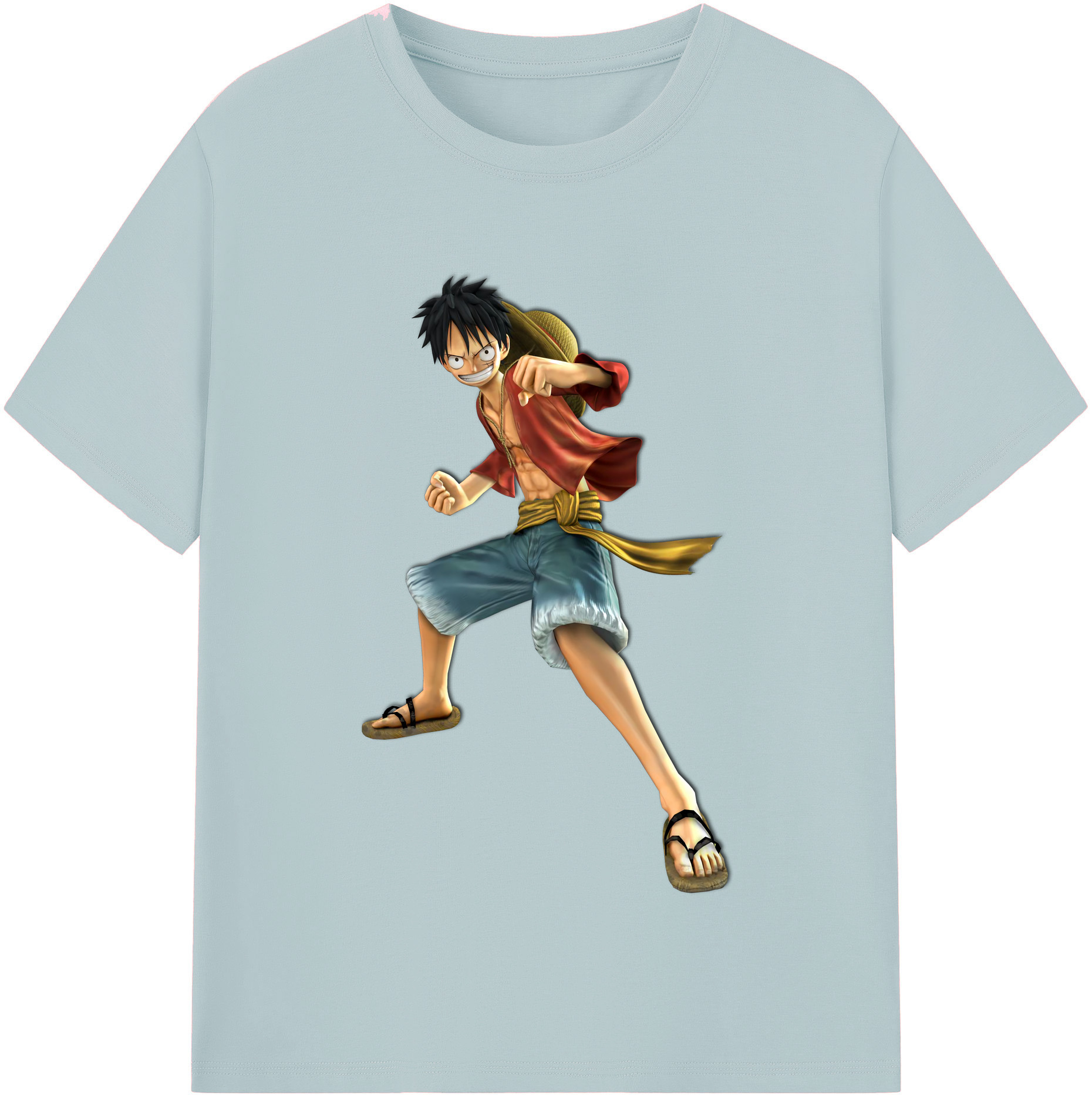 ワンピース モンキー・D・ルフィ ONE PIECE Monkey D. Luffy 綿100％半袖Tシャツ（フロントプリント）